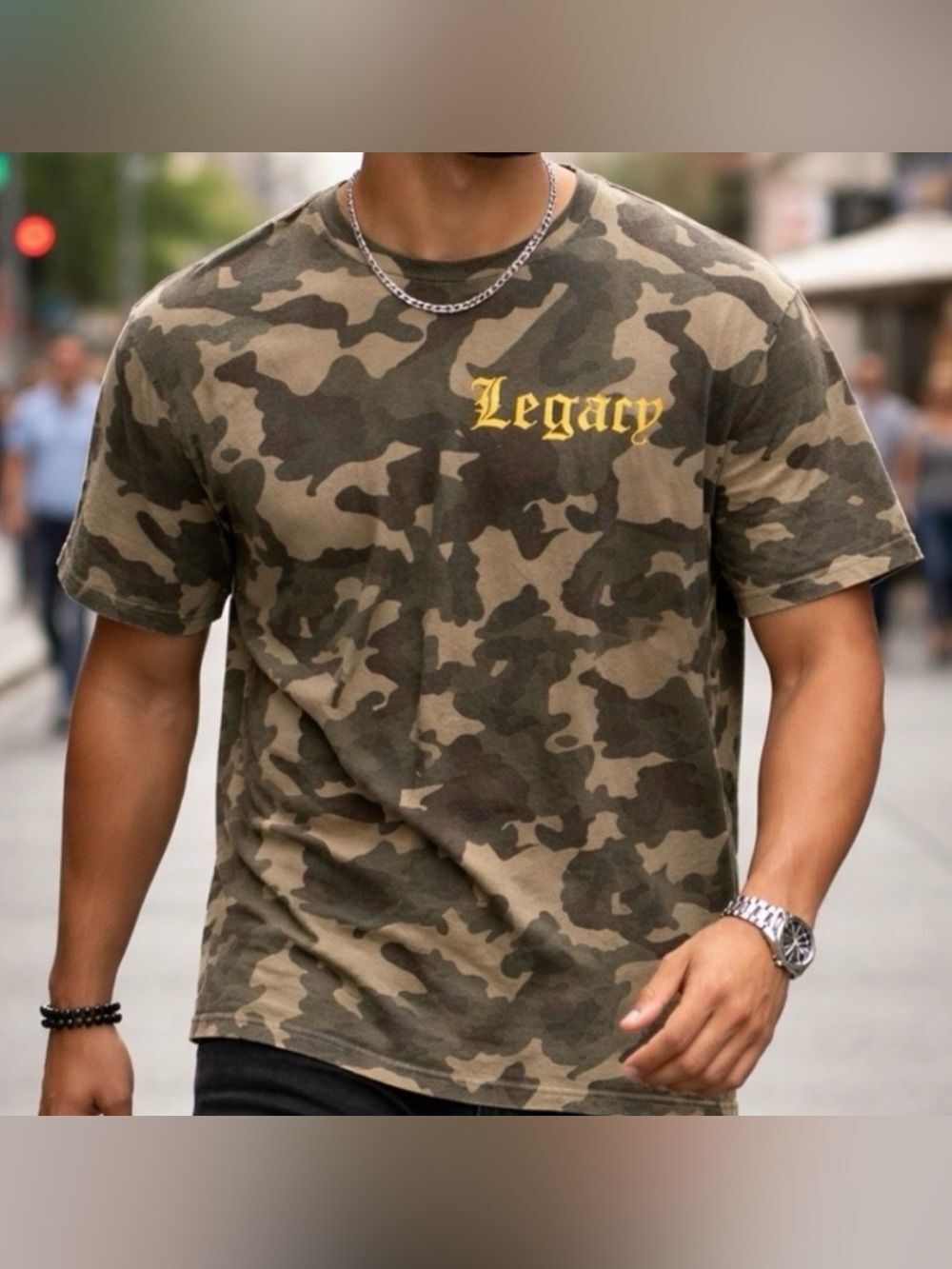 Zara Camo Camouflage Legacy Mens Urban wear T-shirt XL slim